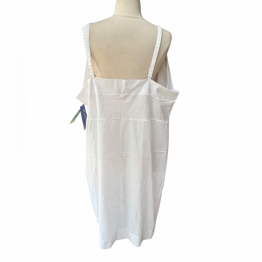Deadstock 1980s Lady Camille Poly/Cotton V-Neckline Scalloped Accents Slip - Picture 6 of 6